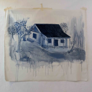 Restu Ratnaningtyas, ‘Dikomposisi Detail View #2’, 2019, Watercolour on paper, found object, 227 x 306 cm. Image from Indo Art Now