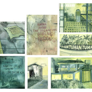 Restu Ratnaningtyas, ‘Nobody’, 2022, Acrylic on canvas, 50 x 60 cm. Image from Artsy