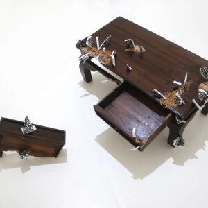 Meliantha Muliawan, ‘One May Be The Other’, 2022, Teak wood, resin, acrylic paint, 88 x 47 x 53 cm. Image from the artist’s website