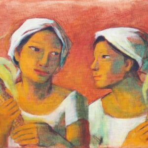 Anita Magsaysay Ho, ‘Two Women’, 1992, Oil on canvas, 38 x 53 cm. Image Anita Magsaysay Ho, ‘Two Women’, 1992, Oil on canvas, 38 x 53 cm. Image from Artnetfrom Artnet