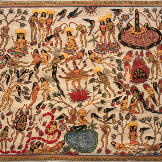 04-Citra-Sasmita-_Peculiar-Garden-2022-Ink-and-acrylic-on-traditional-Kamasan-canvas-126-x-150-cm.-Image-from-Yeo-Workshop