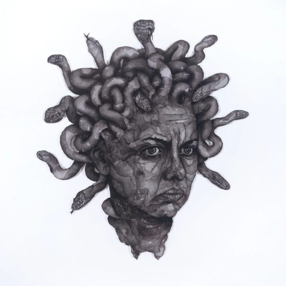 04-Nadiah-Bamadhaj-_No-Really-Im-Fine-2014-Charcoal-and-collage-on-paper-114-x-114-cm.-Image-from-MutualArt