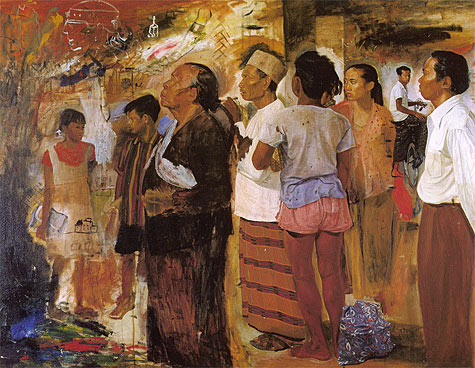 05-S.-Soedjojono-_Perusing-a-Poster-1956-Oil-on-canvas-109-x-140-cm.-Image-from-Universes-in-Universe