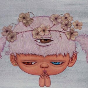 Alex-Face-Wiltiful-No.1-2020-oil-acrylic-and-spray-on-linen-60-x-80cm-Image-from-Bangkok-CityCity-Gallery