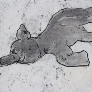 Aliansyah Caniago, 'Tropical Exotica; Different Gesture Of The Dead Elephant, I Always Want To See The Elephant', 2018, acrylic, charcoal on canvas, 120 x 160 cm. Image from Baik Art Gallery