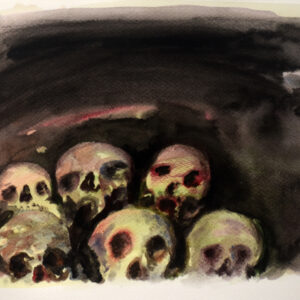 Aung Ko, 'Diary from the Dark #17', 2016, acrylic on paper, 24 x 32 cm. Image from Artsy