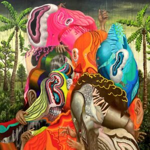 Bjorn-Calleja-‘Dawn-of-the-Fragile-People-2022-oil-acrylic-and-aerosol-on-canvas-180-x-158-cm.-Image-from-Ocula-