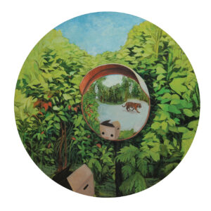 C.K. Koh, 'Don’t Look Back', 2019, Oil on canvas, 120 cm diameter, Image courtesy of Art Porters Gallery