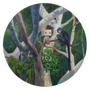 C.K. Koh, 'Nothing to Hide', 2021, Oil on canvas, 100 cm diameter, Image courtesy of Art Porters Gallery