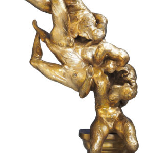 Chatmongkol Insawang, ‘Bodies of the truth’, 2022, brass, 156 x 95 x 77 cm. Image from Richard Koh Fine Art