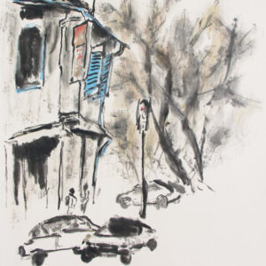 Chua Ek Kay, 'Beach Road Street Scene', 1995, Ink on rice paper, 69 x 53 cm, Image courtesy of Cape of Good Hope Art Gallery