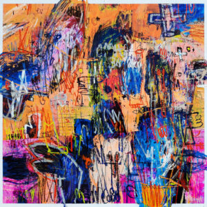 Dedy Sufriadi, 'Clip Art', 2021, acrylic marker and oil stick on canvas, 150 x 150 cm. Image from Artsy