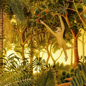 Donna Ong, Close up of 'Letters From the Forrest', Wooden boxes, acrylic, cut illustrations, LED lights, found objects and furniture, 160 x 100 x 150cm, Image courtesy of the artist