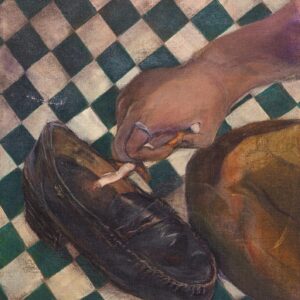 Faris-Heizer-Marooned-2021-acrylic-and-oil-on-linen-38-x-43-cm-Image-from-Cuturi-Gallery