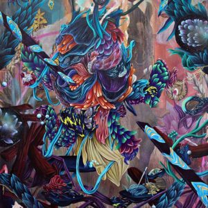 Gilang Fradika, 'Ambang (Dekomposer Series), 2017, mixed media on canvas, 180 x 140 cm. Image from Mizuma Gallery