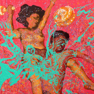 Hoang Duong Cam, 'Fly aimlessly for a while then land', 2007, acrylic on canvas, 115 x 115 cm. Image from Post Vidai