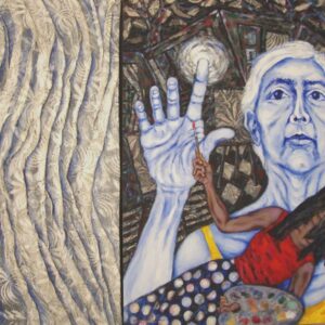 Imelda-Cajipe-Endaya-‘Portrait-of-the-Artist-as-Babaylan-2013.-Acrylic-and-polymer-collage-on-canvas-diptych-121.92×152.4x5cm.-Photo-courtesy-of-Aware-Art