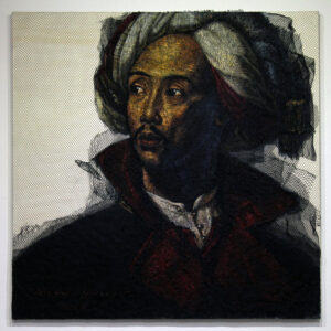 Iwan Yusuf, ’1840’, 2015, Net and paint on canvas, 200 x 200 cm. Image from IndoArtNow