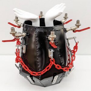 Joshua Kane Gomes, ‘Bless Me with All My Sins II’, ‘2020’ steel ball valve taps mannequin hands chain brackets 49x46x48cm. Photo courtesy of RKFA.