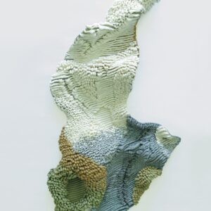 Kelly Jin Mei, 'A Valley, A Ravine, A Powdered Hillside (Landscapes)’, 2019, Crocheted nylon yarn and wire mesh, 90 x 80 cm, Image courtesy of the artist