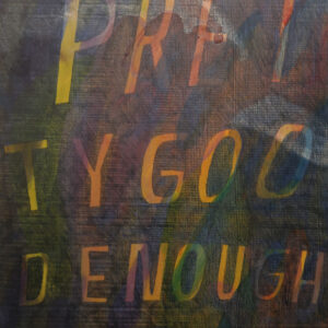 Mengju Lin, 'Pretty Good Enough', 2021, acrylic paint, gesso and graphite on jelutong, 30.6 x 25 x 2.1 cm. Image from Richard Koh Fine Art