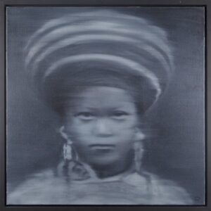 Nguyen Quang Huy, 'Tribal Indochine Woman II', 2008, oil on canvas, 101.6 x 101.6 x 5.1 cm. Image from Artsper