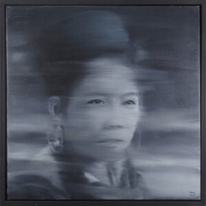 Nguyen Quang Huy, 'Tribal Indochine Woman III', 2008, oil on canvas, 101.6 x 101.6 x 5.1 cm. Image from Artsper