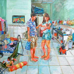 Nguyen Quoc Dung Immigrants family 16 2020 oil on canvas 50 x 60 x 2 cm Image from Artsy