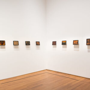 Phi Phi Oanh, 'Pro Se', 2016, pictorial installation of lacquer painting, tablets, and lacquerscopes referencing consumer technology, 24 x 18.5 cm. Image from the artist's website