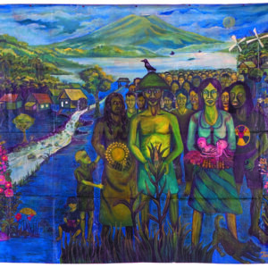 Taring Padi, 'Banner Anti Nuklir', 2007, acrylic on canvas, 250 x 300 cm. Image from Art & Market