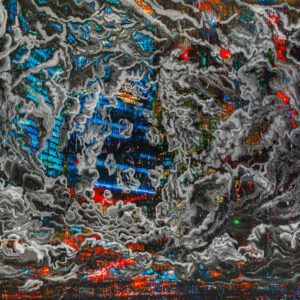 Thasnai Sethaseree, 'Untitled (Black Cloud)', 2022, paper collage on Buddhist monk's Robe, 170 x 240 cm. Image from Gajah Gallery