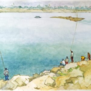 Tun Win Aung, 'From Shwekyetyet #02', 1999, watercolour on paper, 27.7 x 37.8 cm. Image from Galerie Konbaung