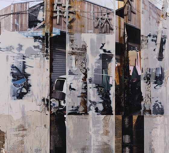 Wong Perng Fey, ‘The Market’, 2019, acrylic and Chinese ink on professional photography paper and rice paper mounted on linen 150x220cm. Photo courtesy RKFA and the artist.