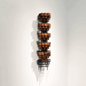 Zulkifli Lee, 'sekutu installation shot', 2021, meranti wood & mild steel, 100.5 x 23 x 23 cm. Image from the artist's website